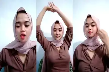 Jilbab Cantik Live Bikin Horny Celana Sempit Melet